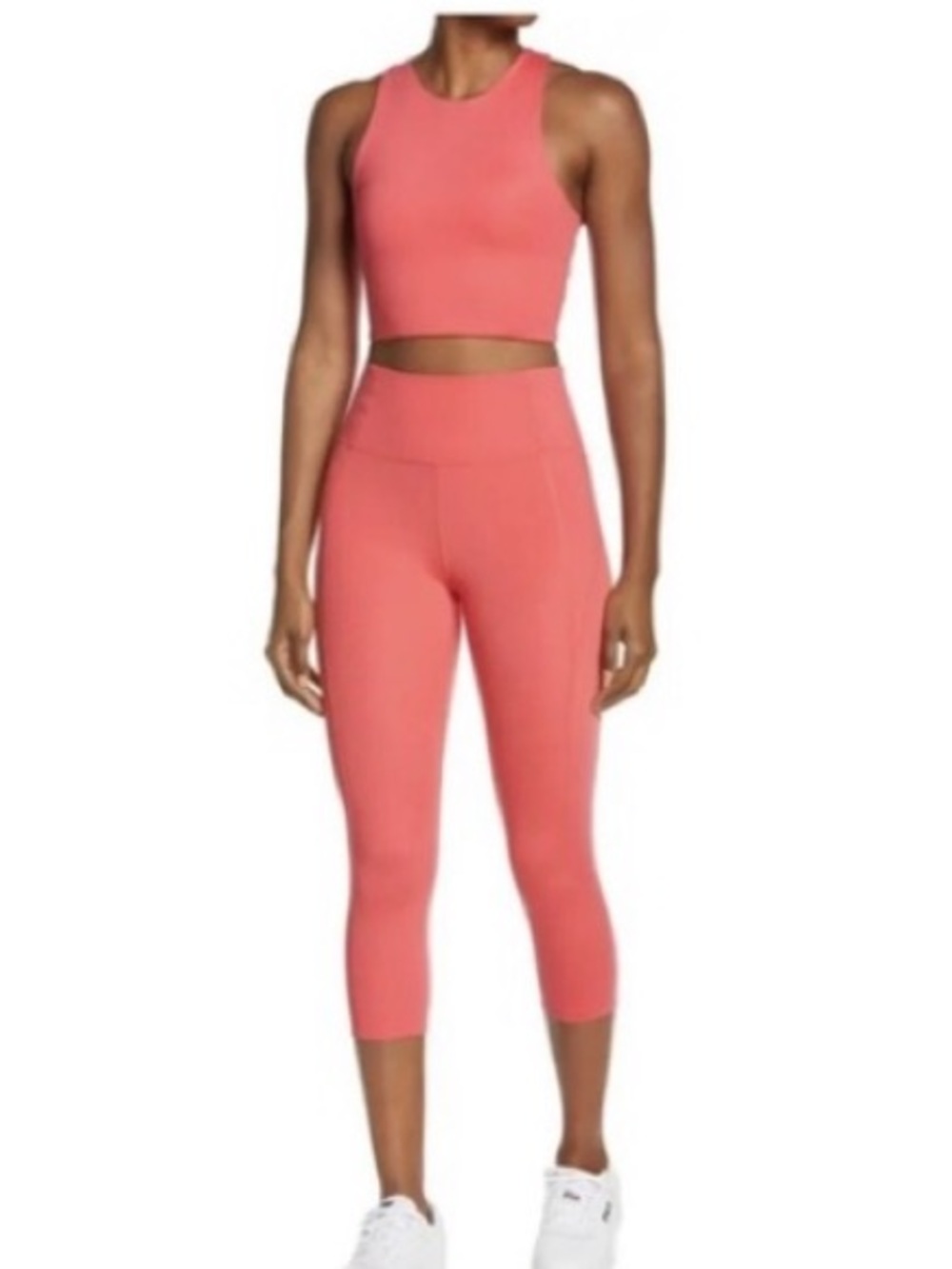 Girlfriend Collective Capri Leggings & Bra Set Women XL Pink Activewear